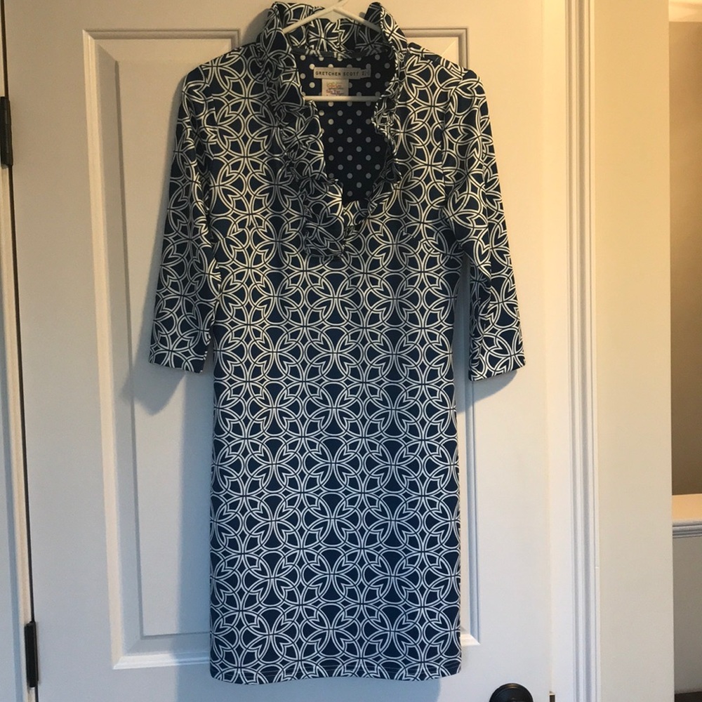 Gretchen Scott Ruff Neck Jersey Dress